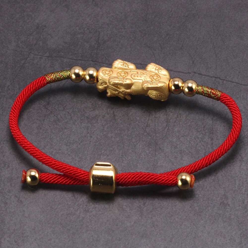 999 Silver Pixiu Tibetan Buddhist Knots Lucky Rope Adjustable Charm Bracelet