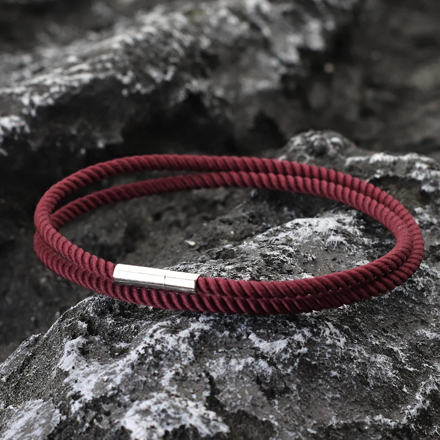 Braided Rope Bracelet Women Red Thread Adjustable Round Layered Outdoor Jewelry