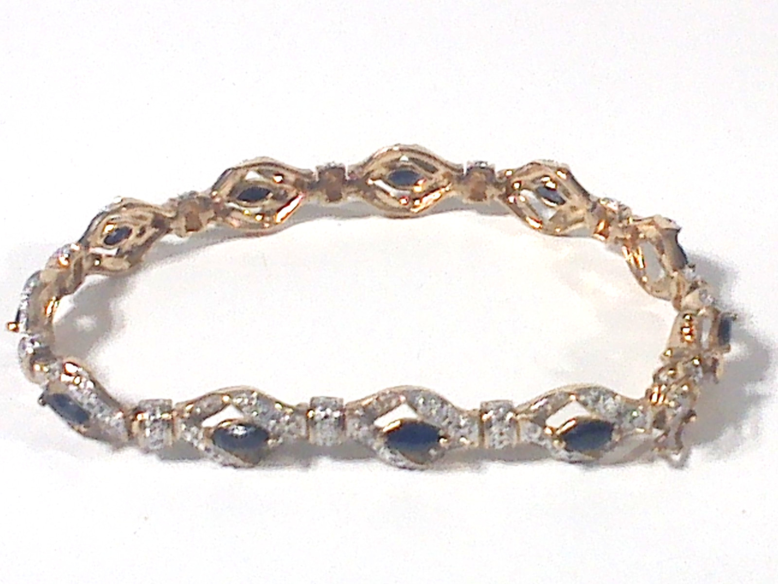 Ross-Simons Sterling Silver Vermeil Tennis Bracelet 92.5% Silver Gold Plated
