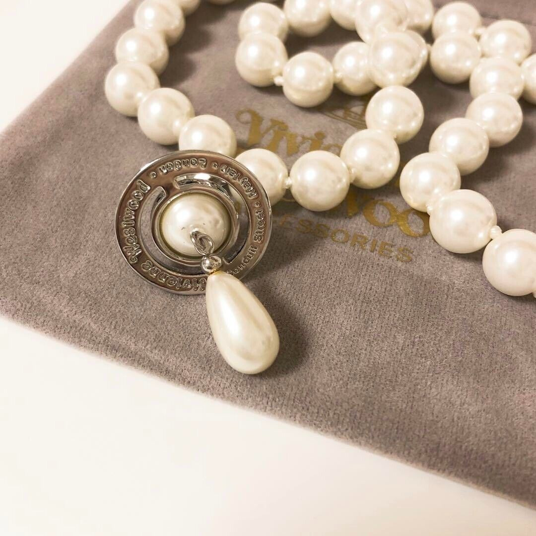 Vivienne Westwood Orb Necklace Choker White 1 Row Drop Pearl Outlet authentic