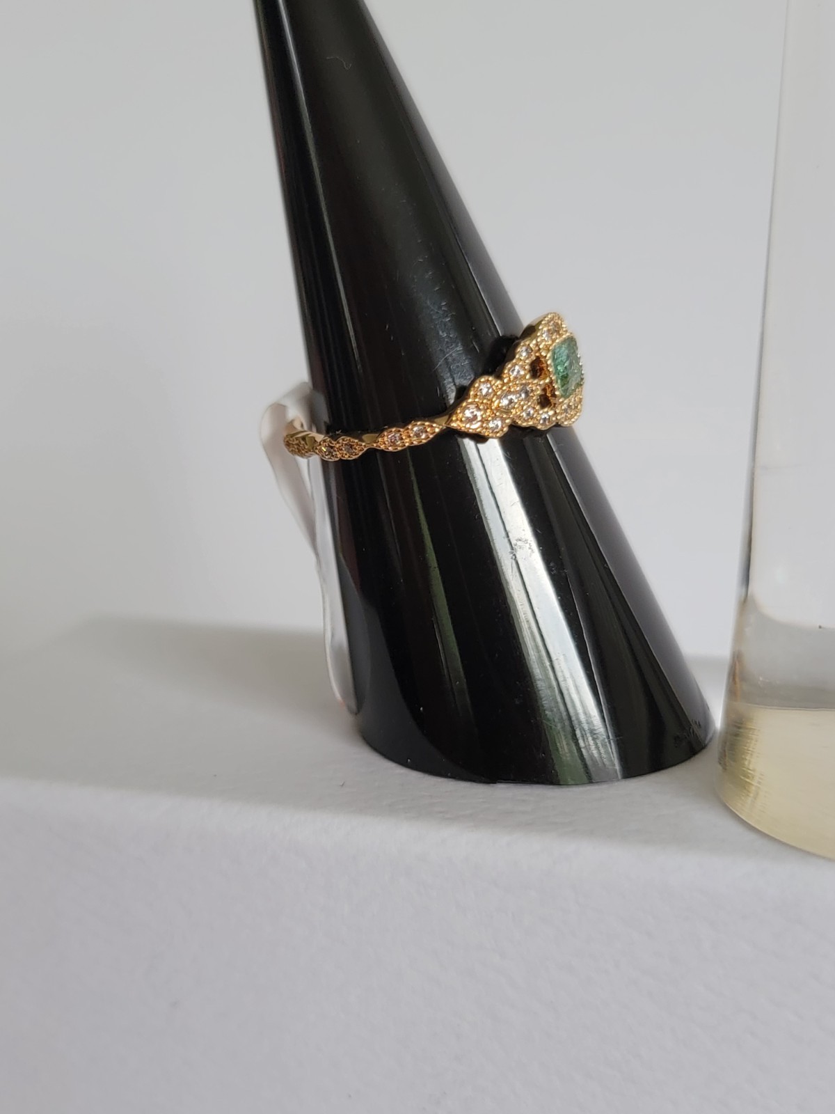 Bomb Party OG 7 “Garden Crest Ring” LC Paraiba Tourmaline, Gold Plating