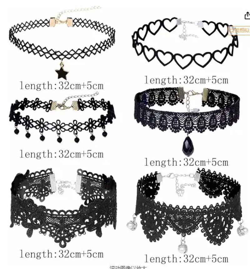 Lady Chokers Leaf Tassel Women Neck Jewelry Accessory Girl Lace Gothic Vintage S
