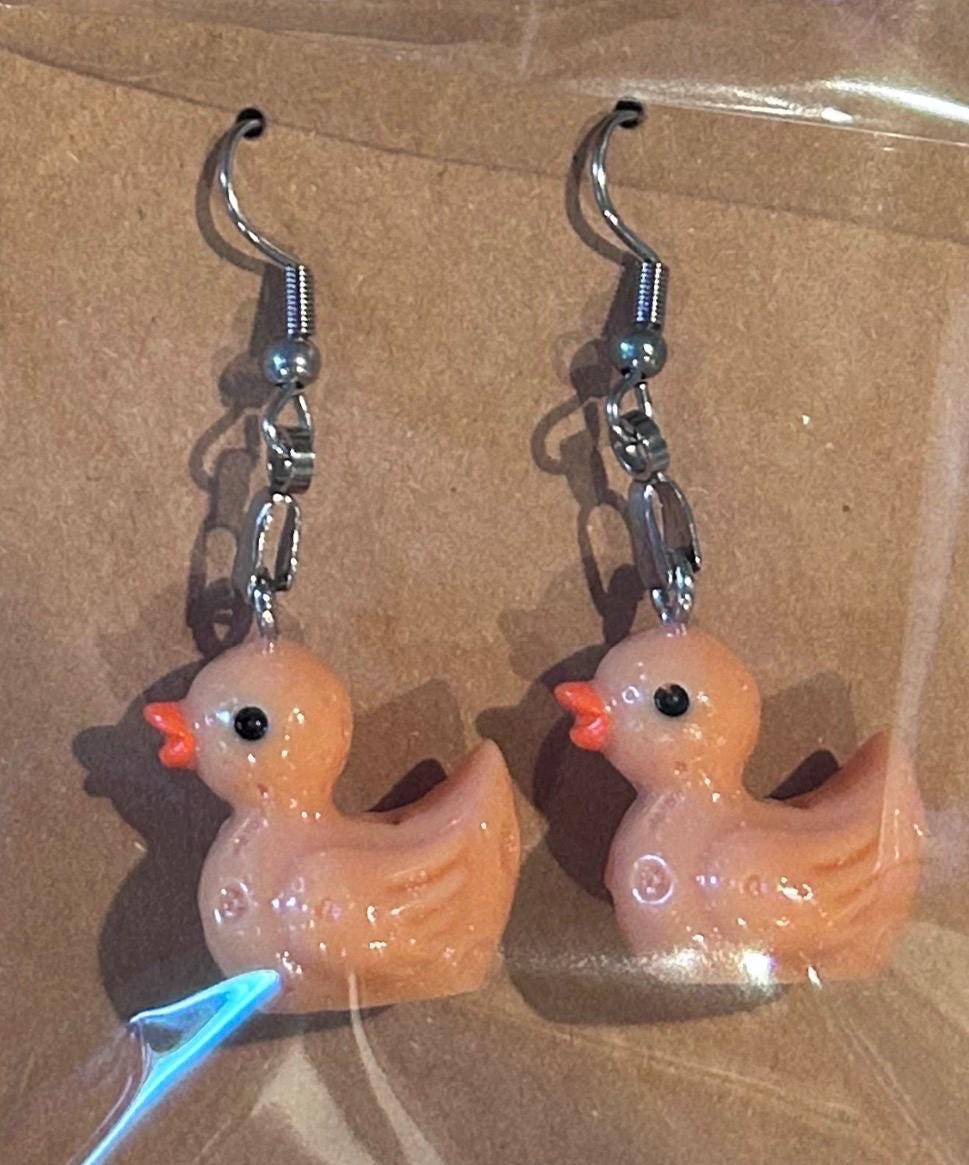 Vegetable Duck Earrings Set – 8 Pairs of Cute-Veggie Duck Earrings, Pumpkin,