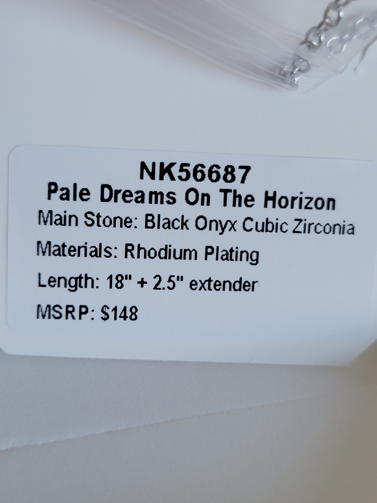 Bomb Party OG “Pale Dreams on the Horizon” NK56687 Black Ony CZ, Rhodium Plating