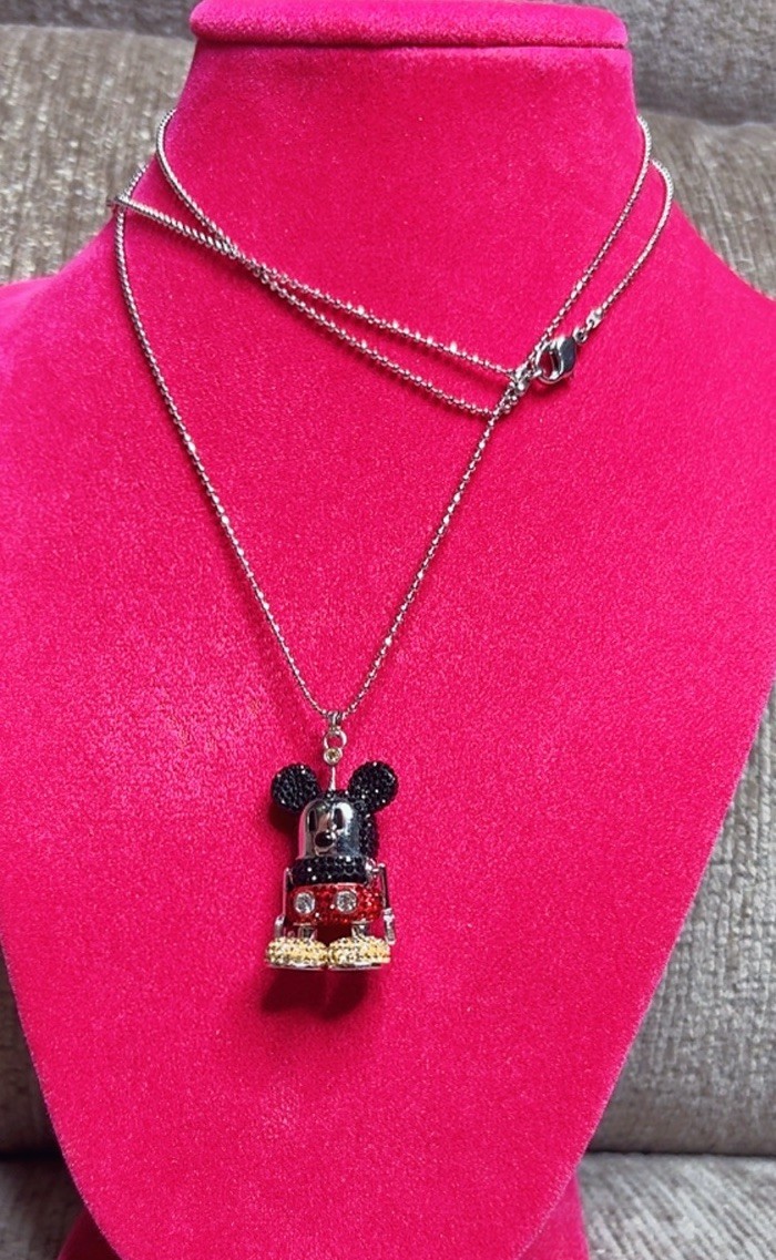 SWAROVSKI DISNEY MICKEY MOUSE CRYSTAL LONG NECKLACE RARE & BEAUTIFUL