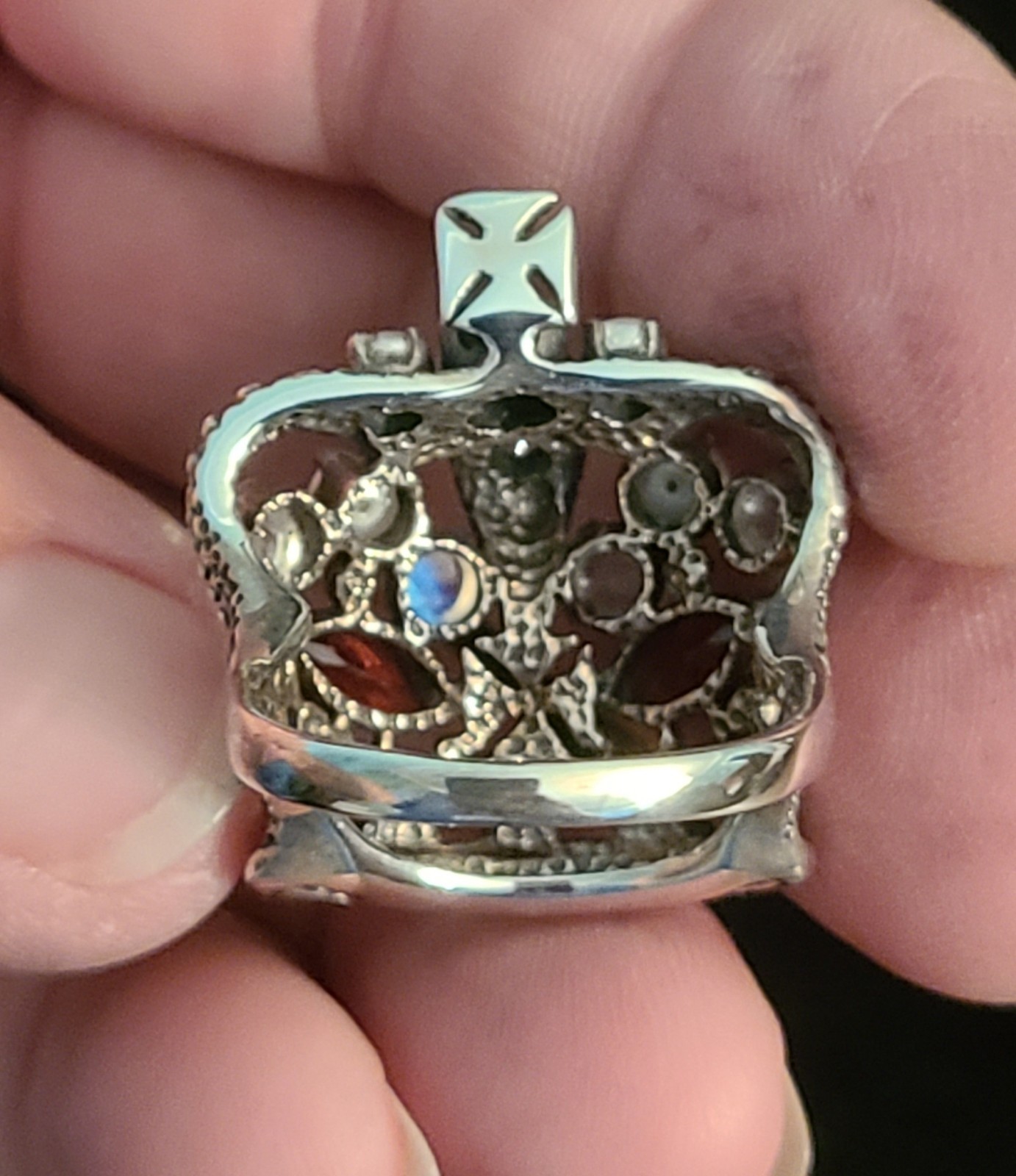Nicky Butler SS 925 Multi-Gemstone Crown Ring Size 10