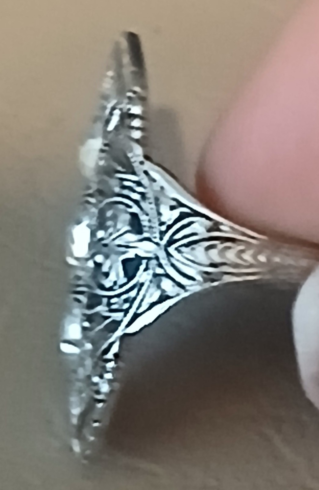 18K ELECTROPLATED Art deco style ring size 4 1/2