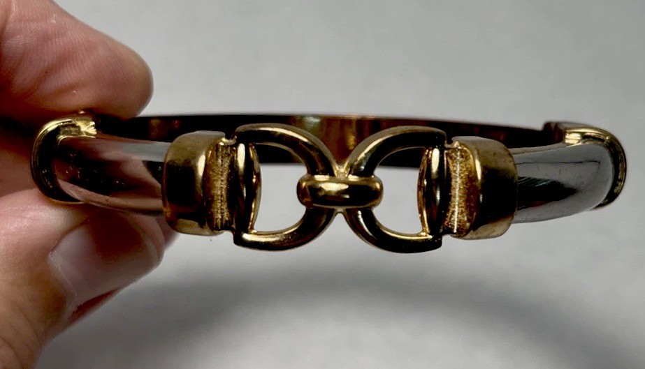 Charter Club Bi-Color Gold And Silver Tone Shackle Design Bracelet