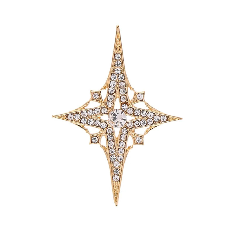 Rhinestone Star Brooch for Men Women – Crystal Lapel Pin Badge Gift