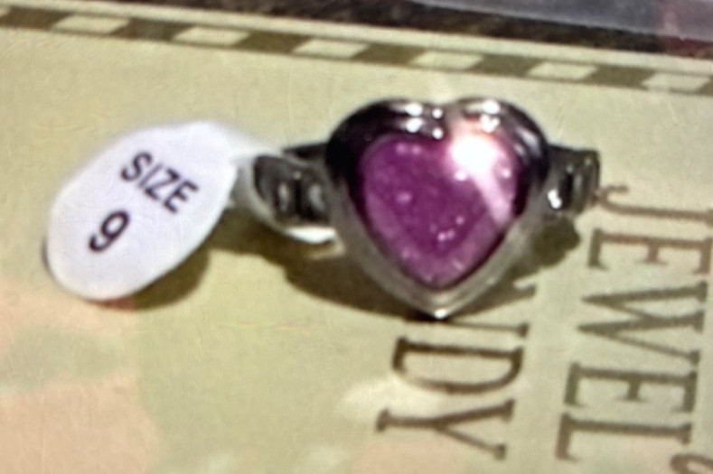 Bomb Party heart Ring Size 9 “Slow Burn, Soft Shine” HEART pink on hemi