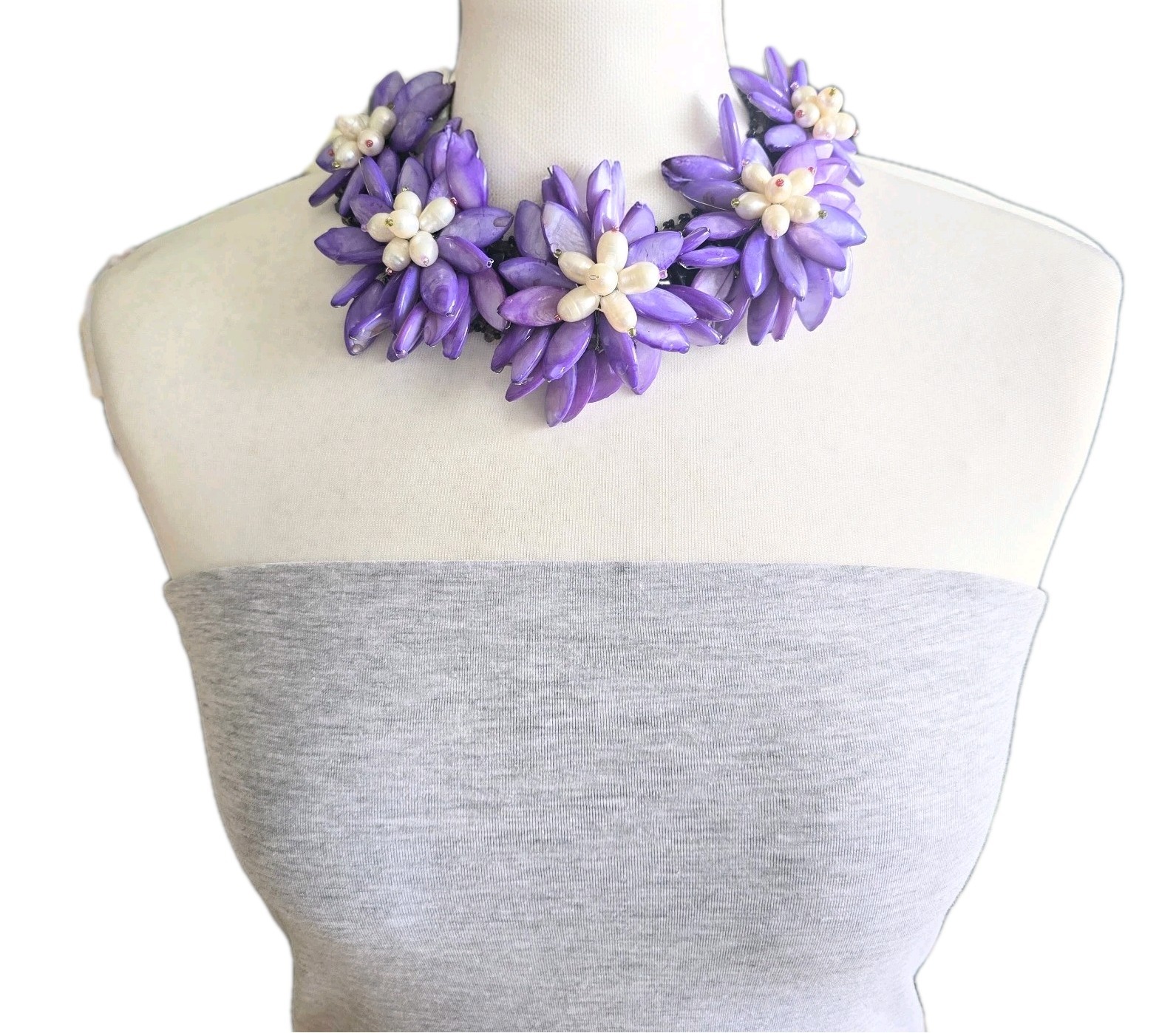 Necklace Butler&Wilson Flowers Chunky Gems Signed Branded Jewellery Fashion Chic