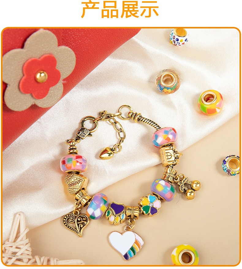 Christmas Gift Retro Gold Children Bracelet Set Pink Handbag Women Beaded