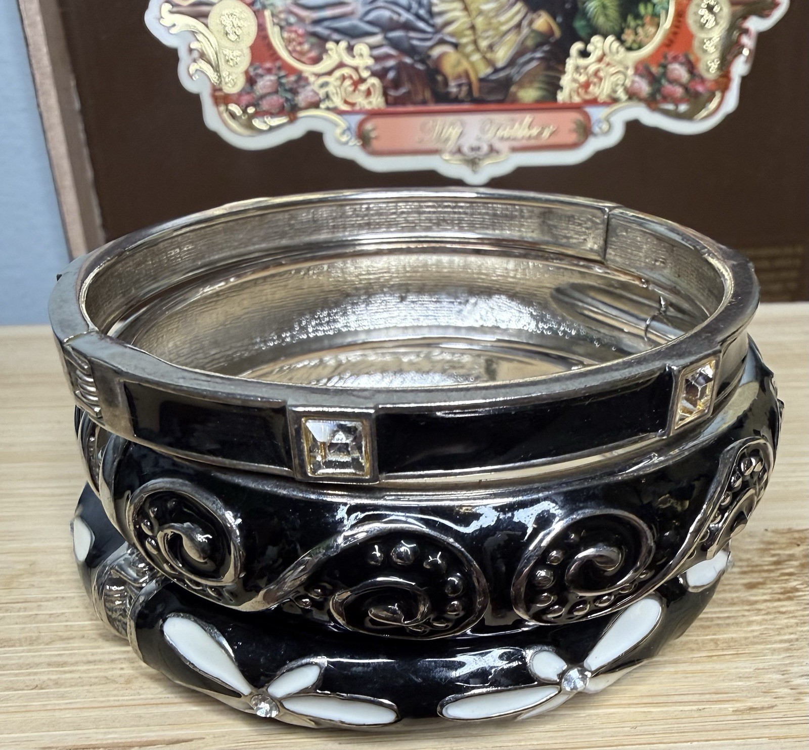 Lot Of 3 Enamelware Bangle Bracelets