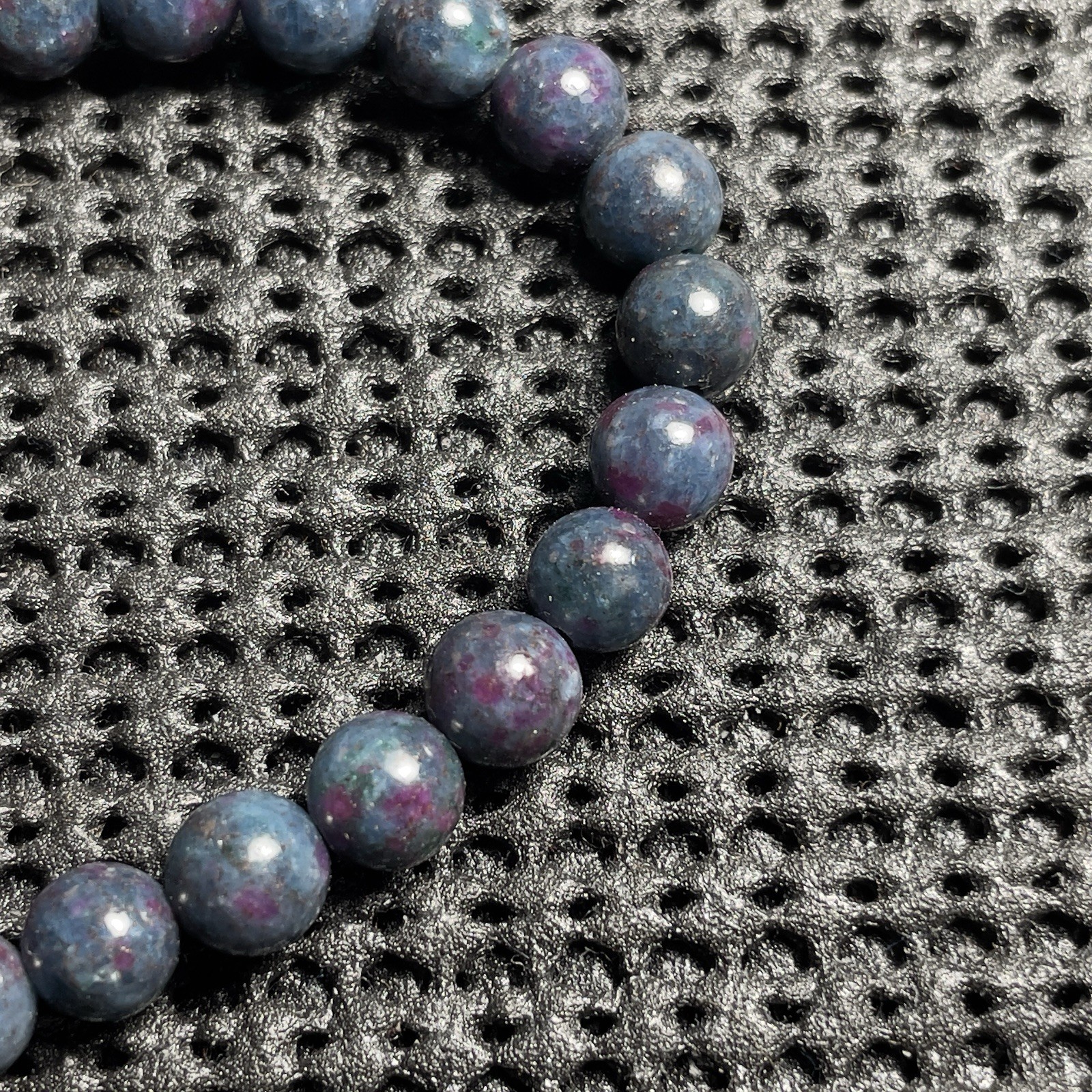 7.5mm Rare Natural Ruby Kyanite Bracelet Crystal Gemstone AAA Quality Gift