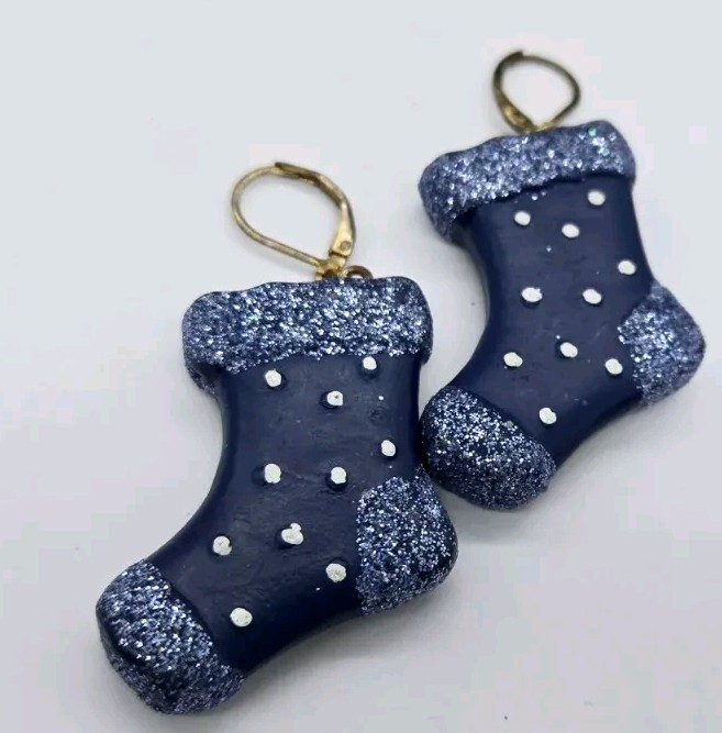 Snowflake Christmas Necklace Bracelet Earring Lot Blue Silver tone Set of 5