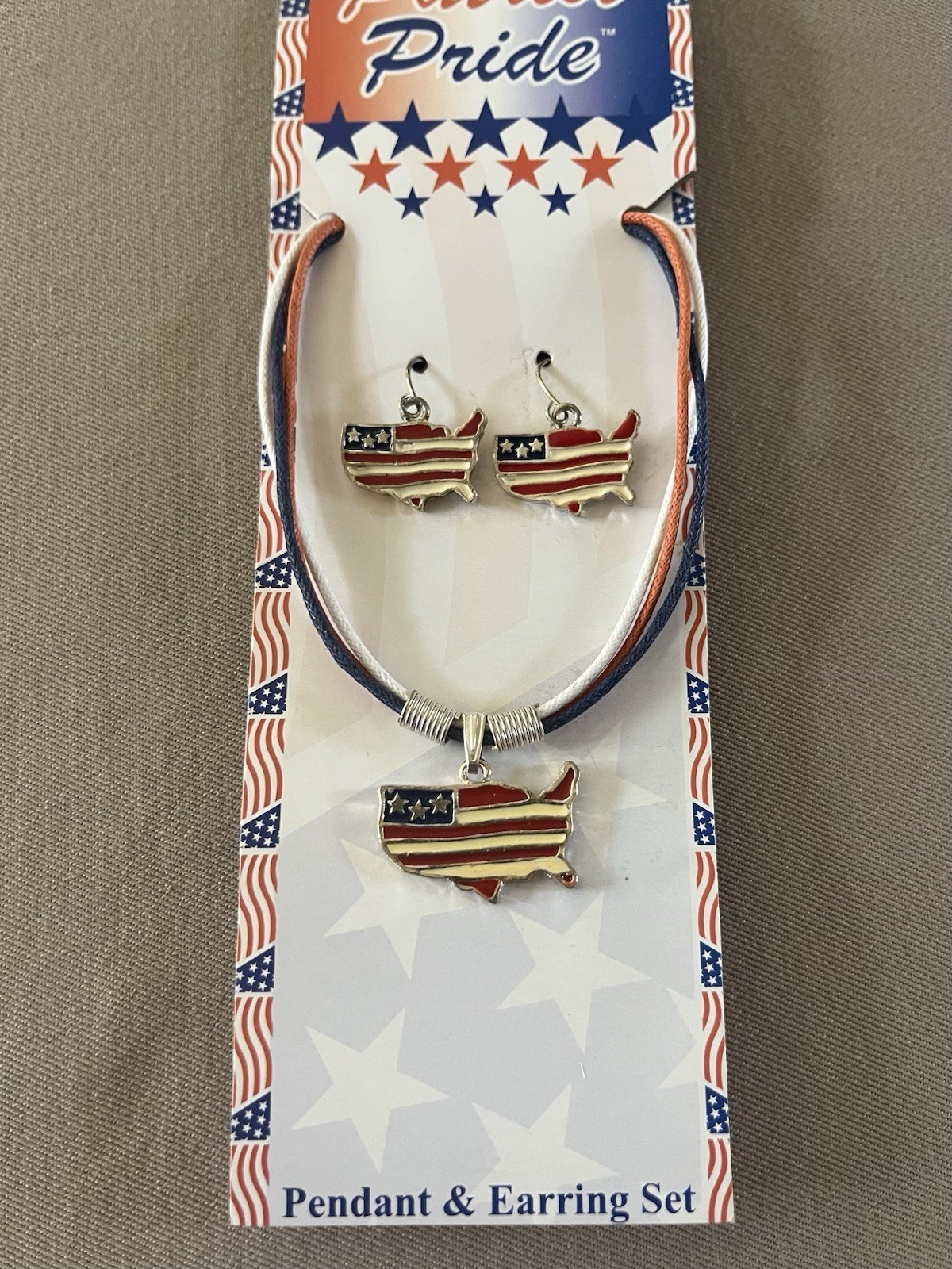 250th Anniversary Patriot Pride United States Of America Pendant/Earring Set-New