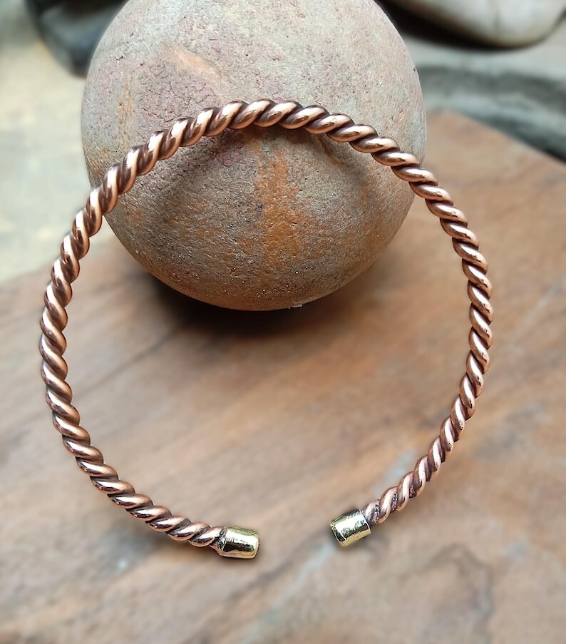Pure Copper Bracelet Heavy Solid Copper Arthritis Pain Therapy Cuff Bangle