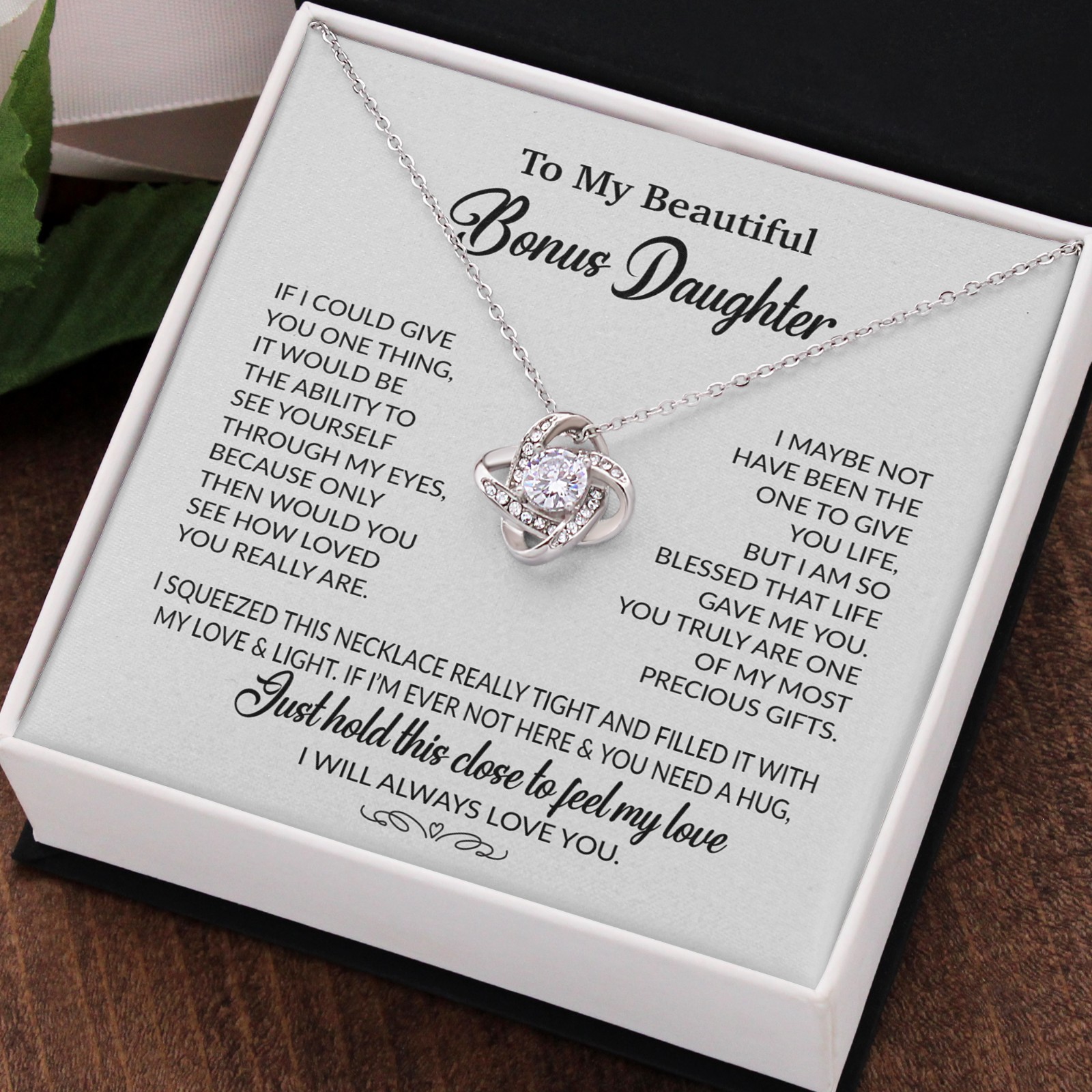 To My Bonus Daughter Necklace, Gift for Bonus Daughter, Step Daughter Birthday