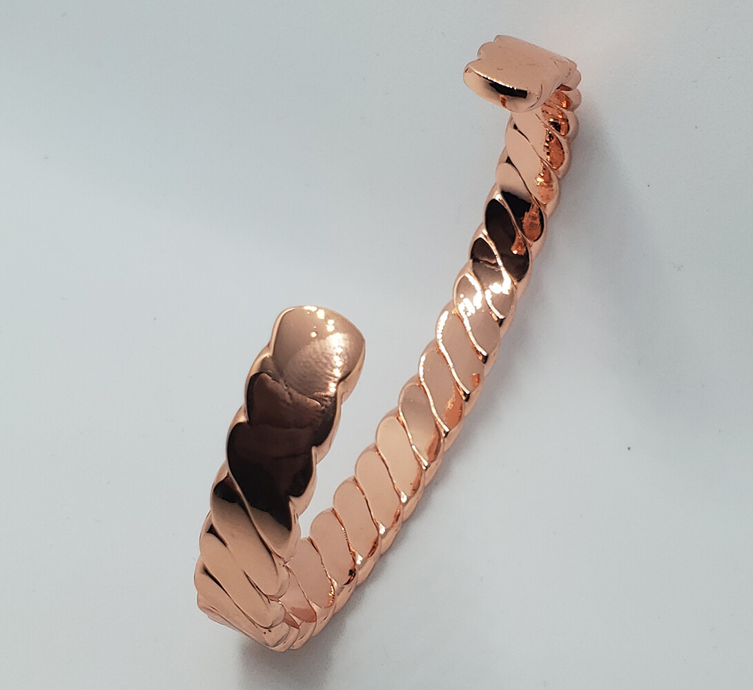 Magnetic Therapy Bracelet Plated Copper Arthritis Pain Relief Twisted Open Cuff