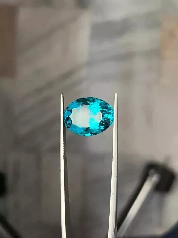 3.50 Ct Natural Paraiba Tourmaline Greenish Neon Blue Oval Cut Loose Gemstone