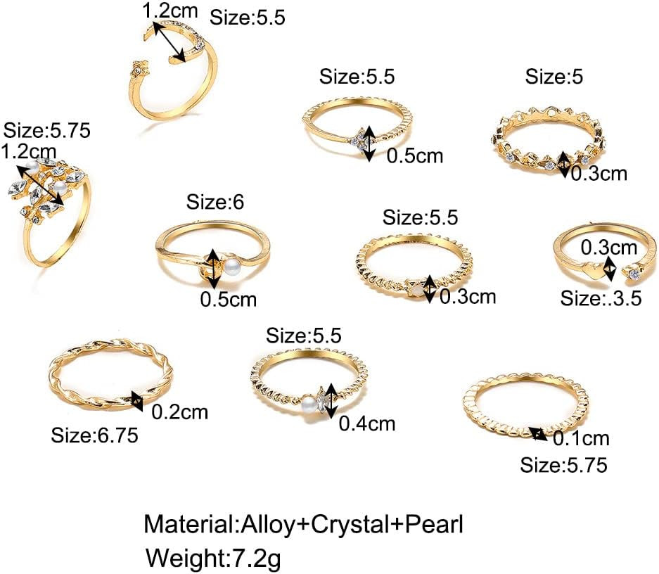 Gold Stackable Rings for Women Non Tarnish Cute Rings for Teens Trendy Stuff Boh