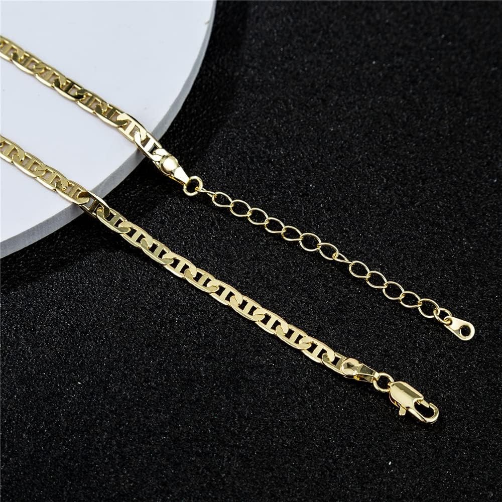 Durable 14K Gold Cuban Link Anklet with Lobster Clasp – Gift-Ready Velvet Bag