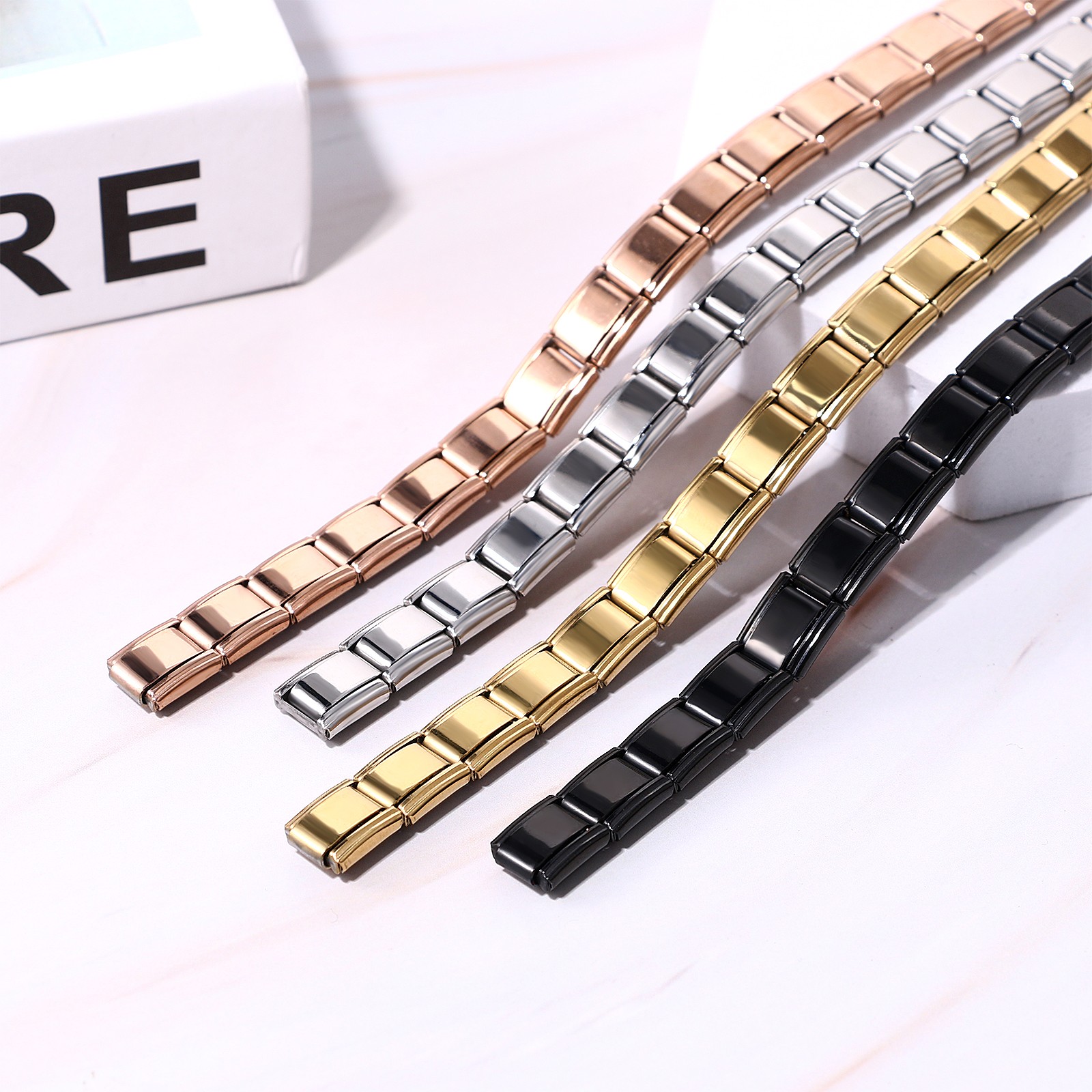 Italian Charm Bracelet: Minimalist Detachable Stainless Steel Modular Bracelet