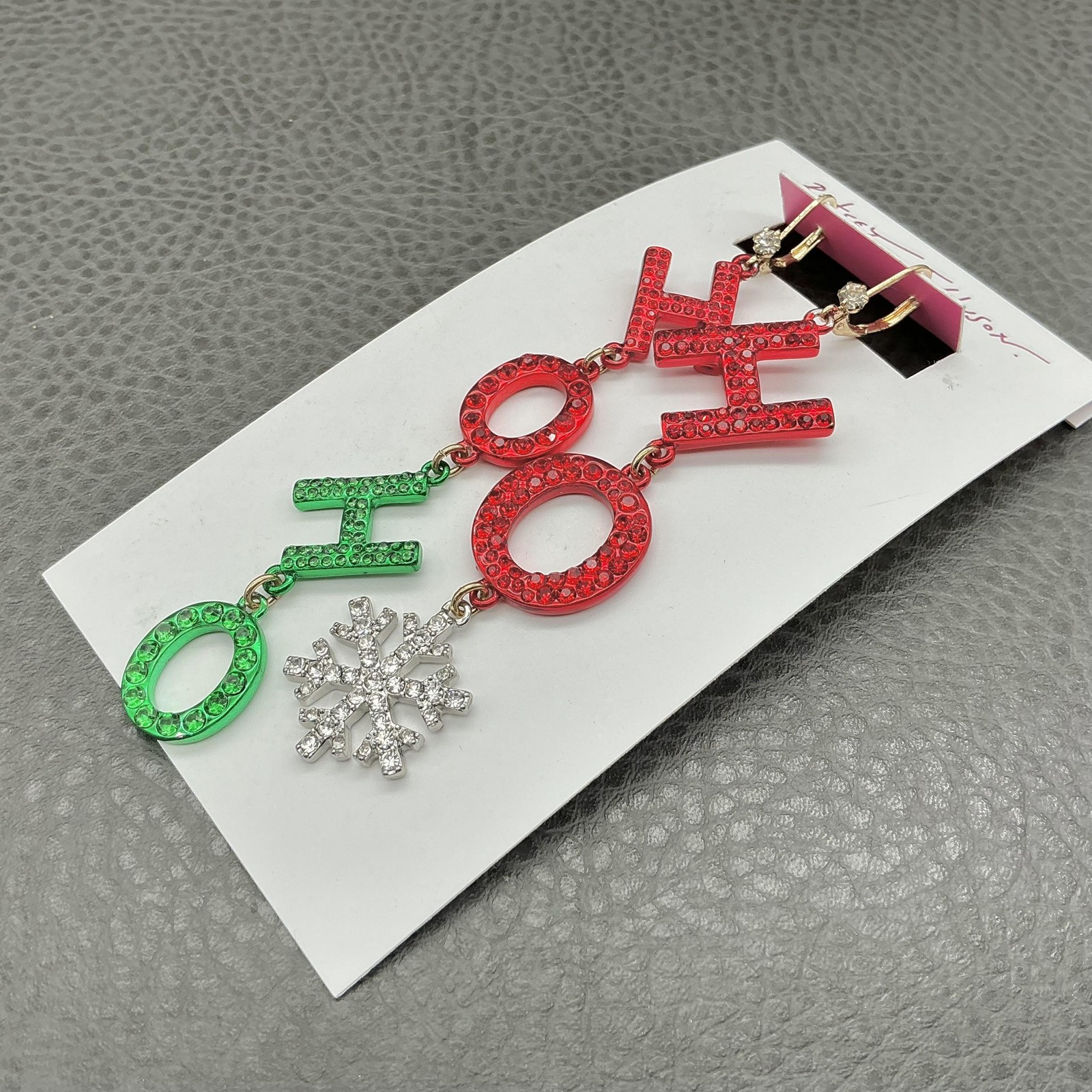 Betsey Johnson Earrings Multicolor Ho Ho Ho Snowflake Dangle Womens Jewelry