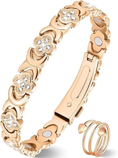 Pulsera de cobre puro para mujer, con imán ultrarresistente