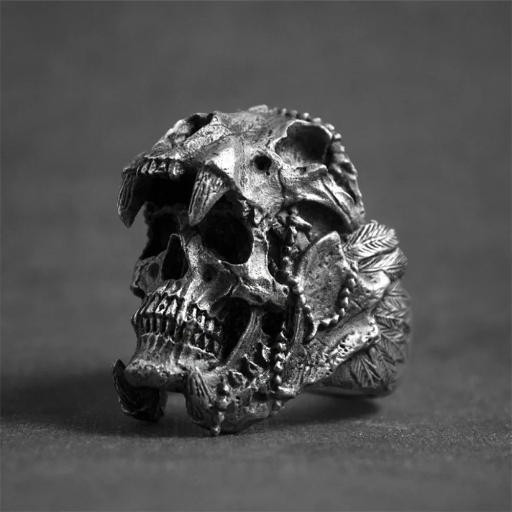 Retro Skull Ring Punk Hip Hop Men’s Fashion Street Party Jewelry Gift Ring
