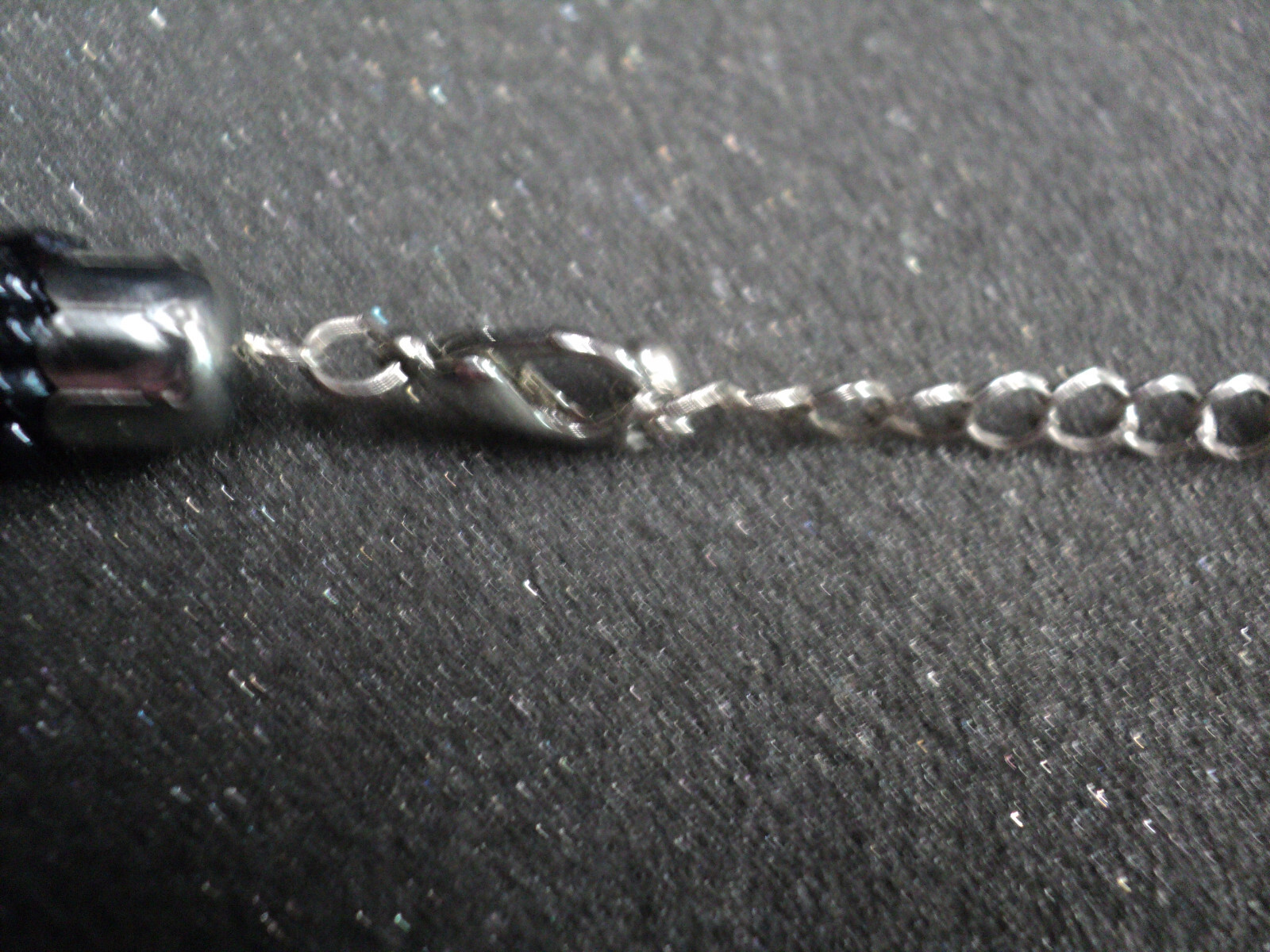Necklace Czech Seed Bead Twisted Strand Rope Black 18″ L + 2.5″ Extender Vintage