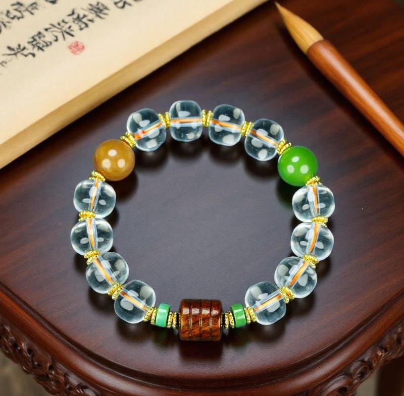 Girl Grandma Mothers Lady Women White Crystal Beads Bracelet Jewelry Box DD143