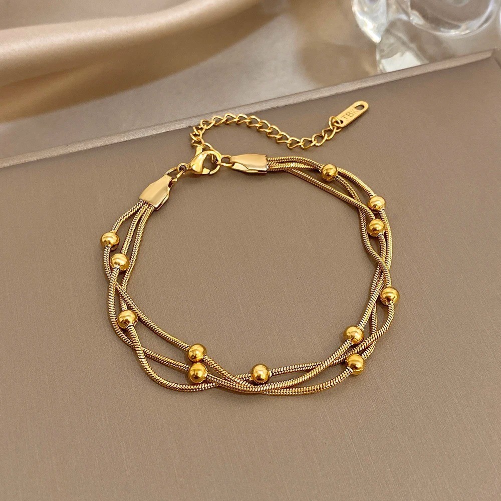 Women’s Gold Silver Color Stainless Steel Multilayer Wrap Bracelet Jewelry