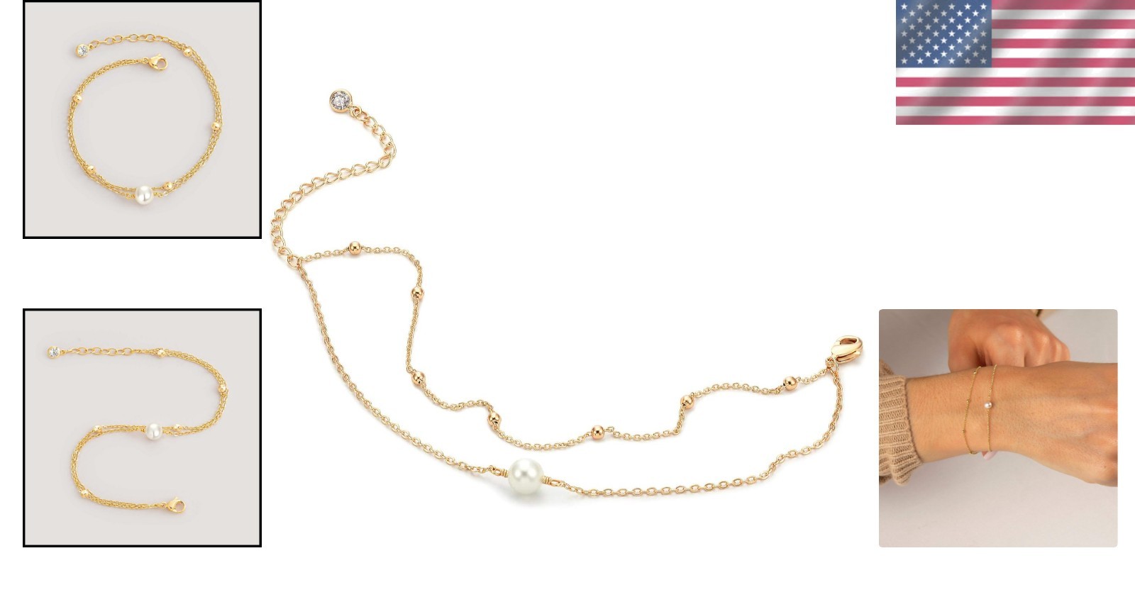 Versatile 14K Gold Plated Dainty Chain Bracelet – Perfect for Any Occasion