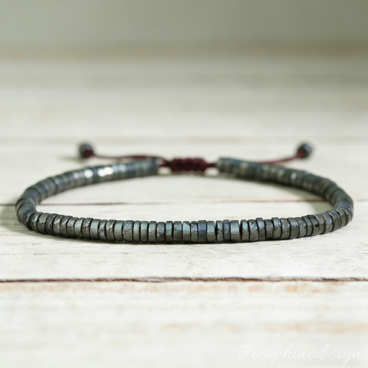 Natural Pyrite Bracelet 4mm Beaded Healing Crystal Protection Gift for Success