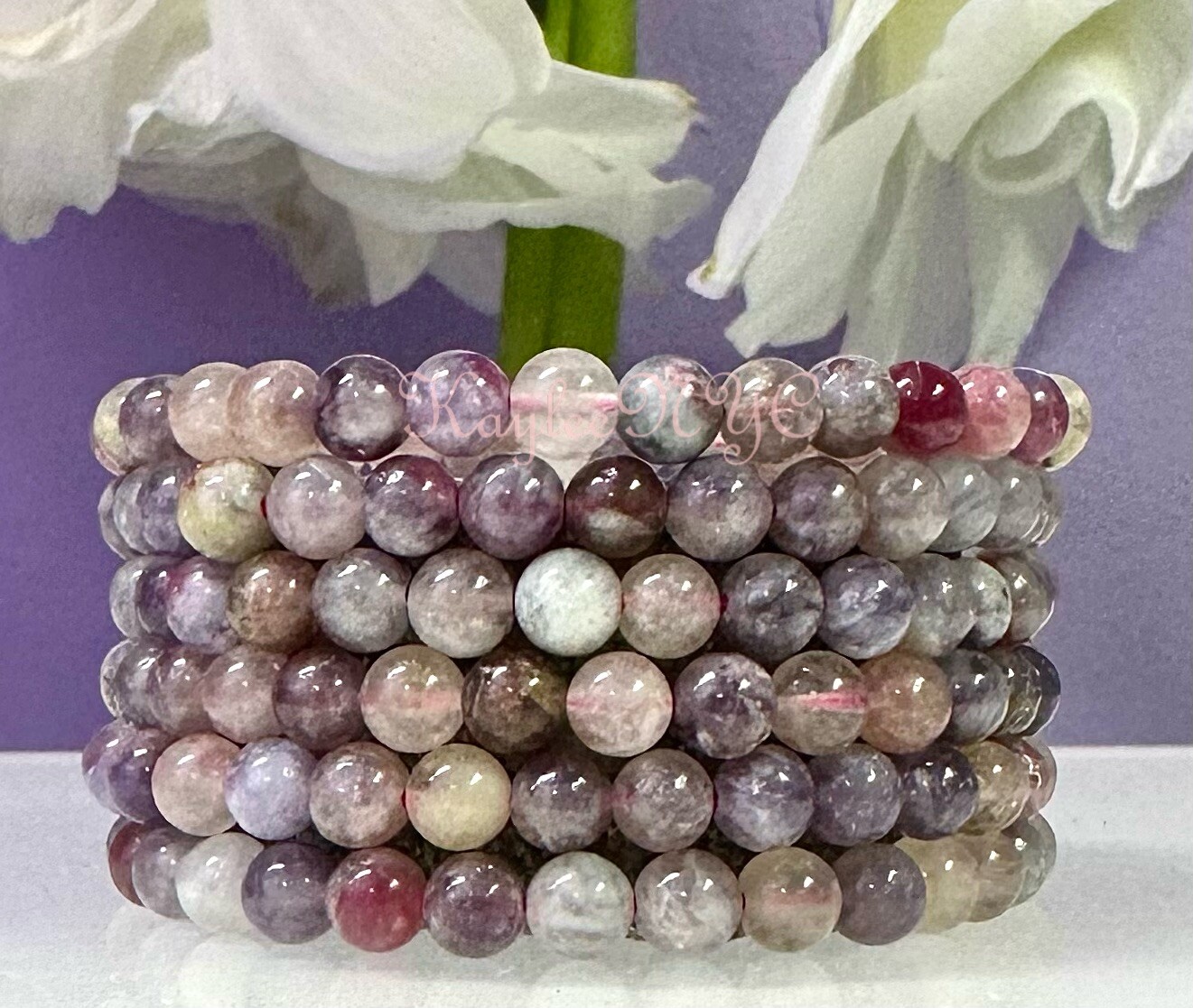 Wholesale 6 Pcs Natural Unicorn Stone 6mm 7.5” Crystal Stretch Bracelet