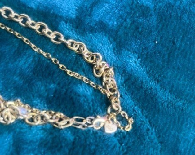 American Eagle Outfitters Gold-Tone Layered Chain Necklace With Round Pendant Lo