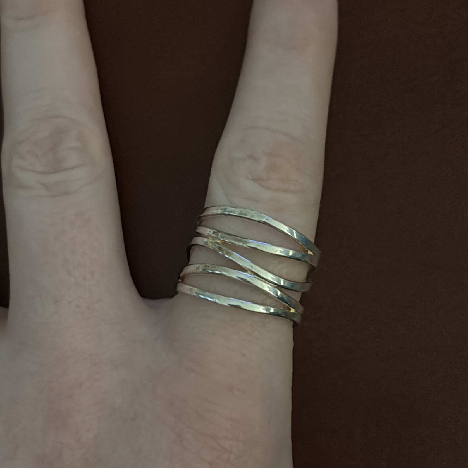 Sterling Silver ring with spiral multi band design