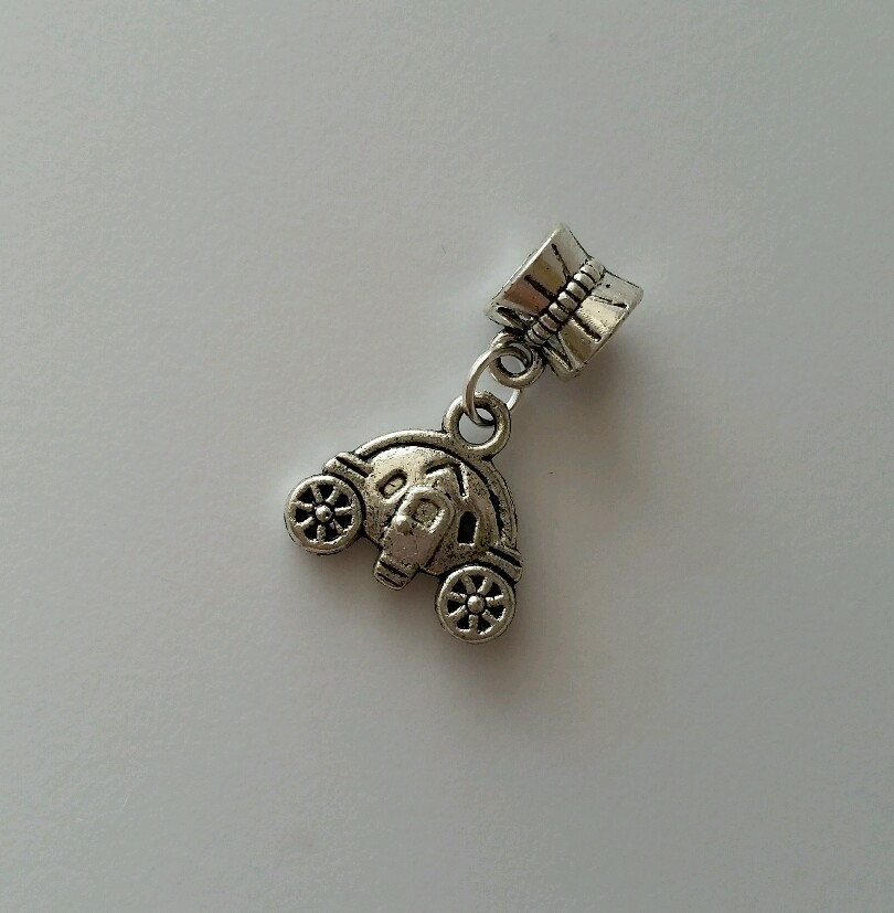 Disney Princess Fairytale Carriage Dangle Bead Fit European Charm Style Bracelet
