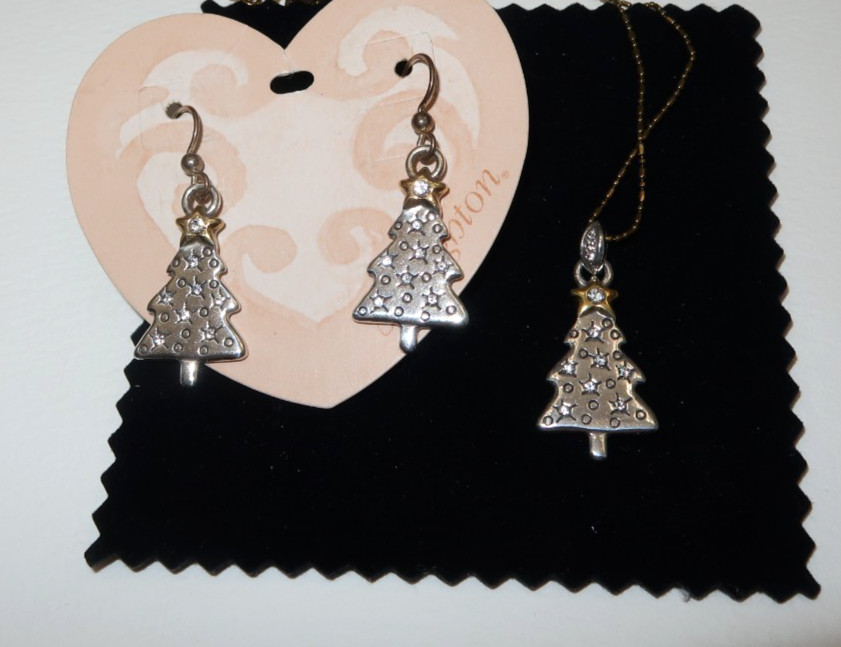 Brighton “Happy Holidays” Christmas Tree Necklace and Earrings