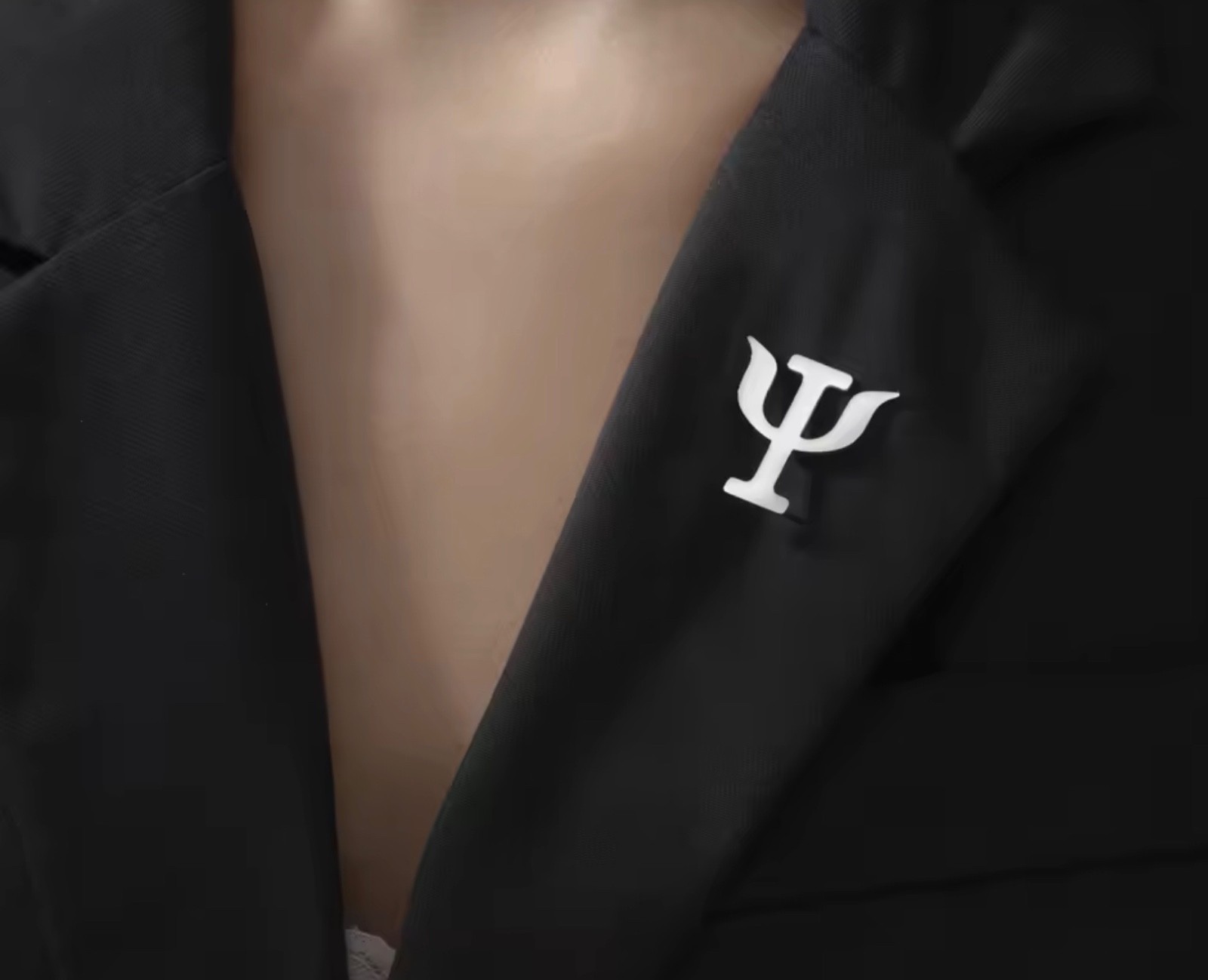 Psi Symbol Brooch for Women Men Stainless Steel Shirt Suit Badge Pin Greek