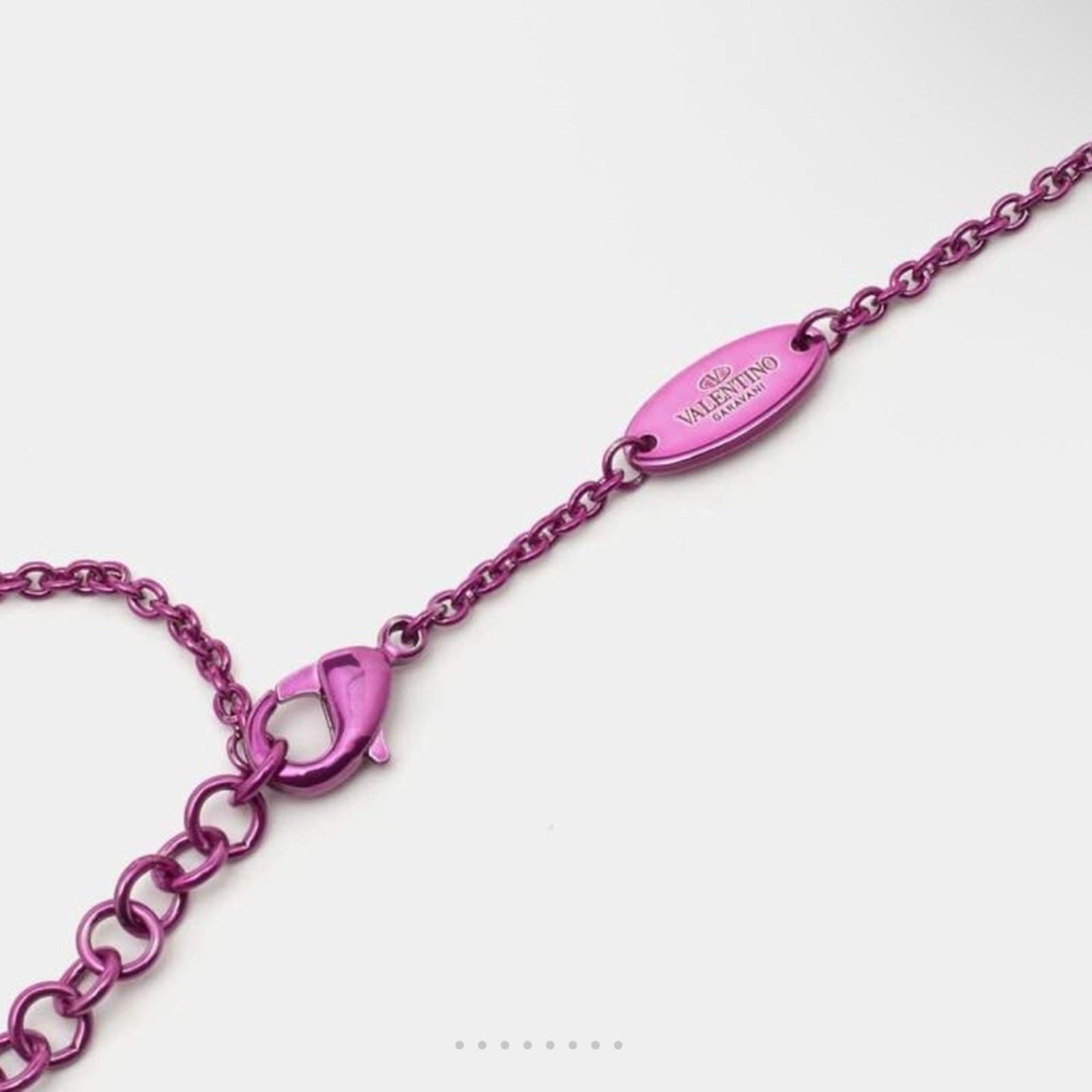 NWT Valentino Garavani Rockstud Mirror Box Necklace Pink PP $790 Retail