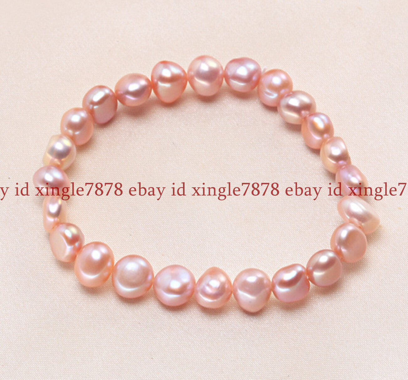 Genuine 8-9mm Natural Multicolor Freshwater Baroque Pearl Stretchy Bracelet 7.5″