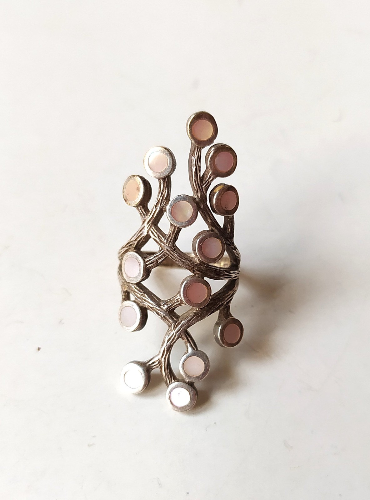 Vintage 925 sterling silver ring / size US 5 1/8 EU 50 UK K / branch shape