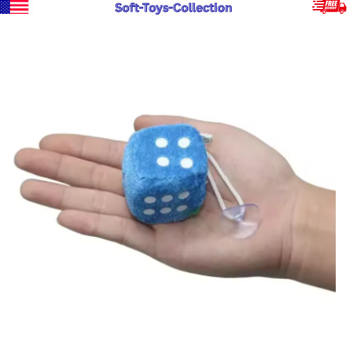 2PCS Fuzzy Dice Car Mirror Hanging Ornament Auto Interior Decor Gift