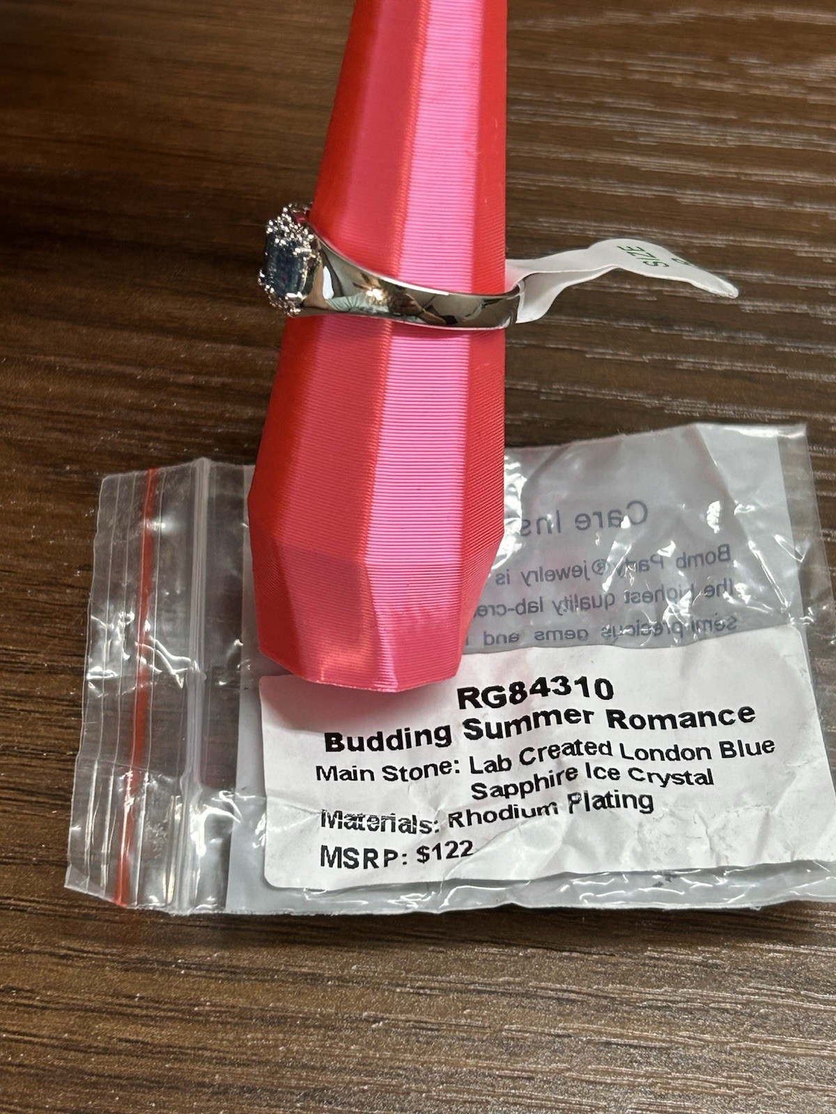 Bomb Party OG Ring Size 8 “bussing Summer Romance” RG84310 London Blue Rhodium