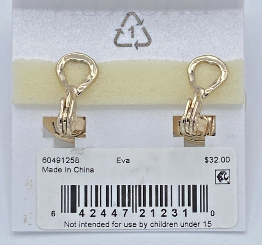 Lauren Ralph Lauren Two Tone Sphere Huggie Earrings, .75″ Diameter NEW