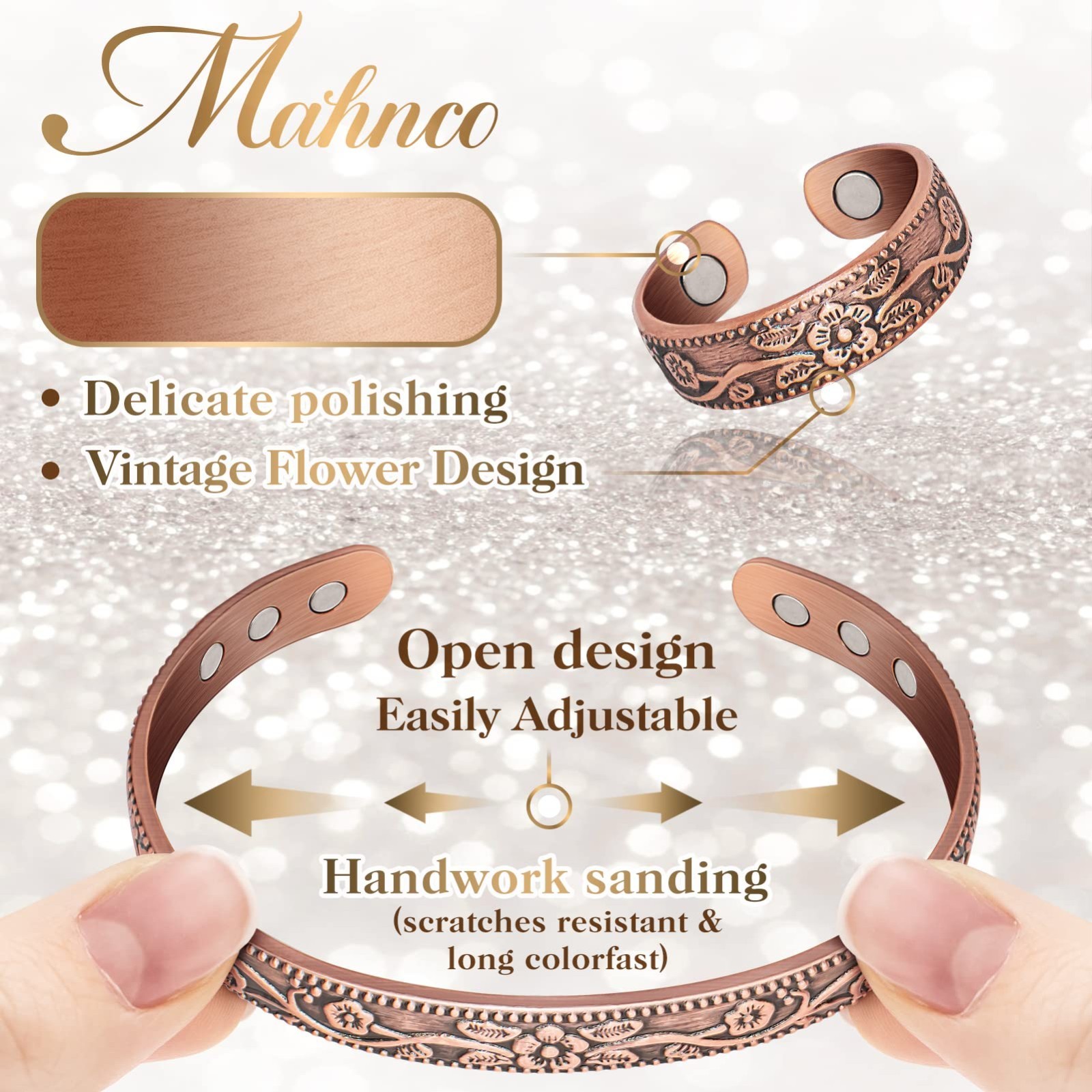Lymphatic Drainage Ring & Copper Bracelet Set – Magnetic Detox Jewelry Gift for