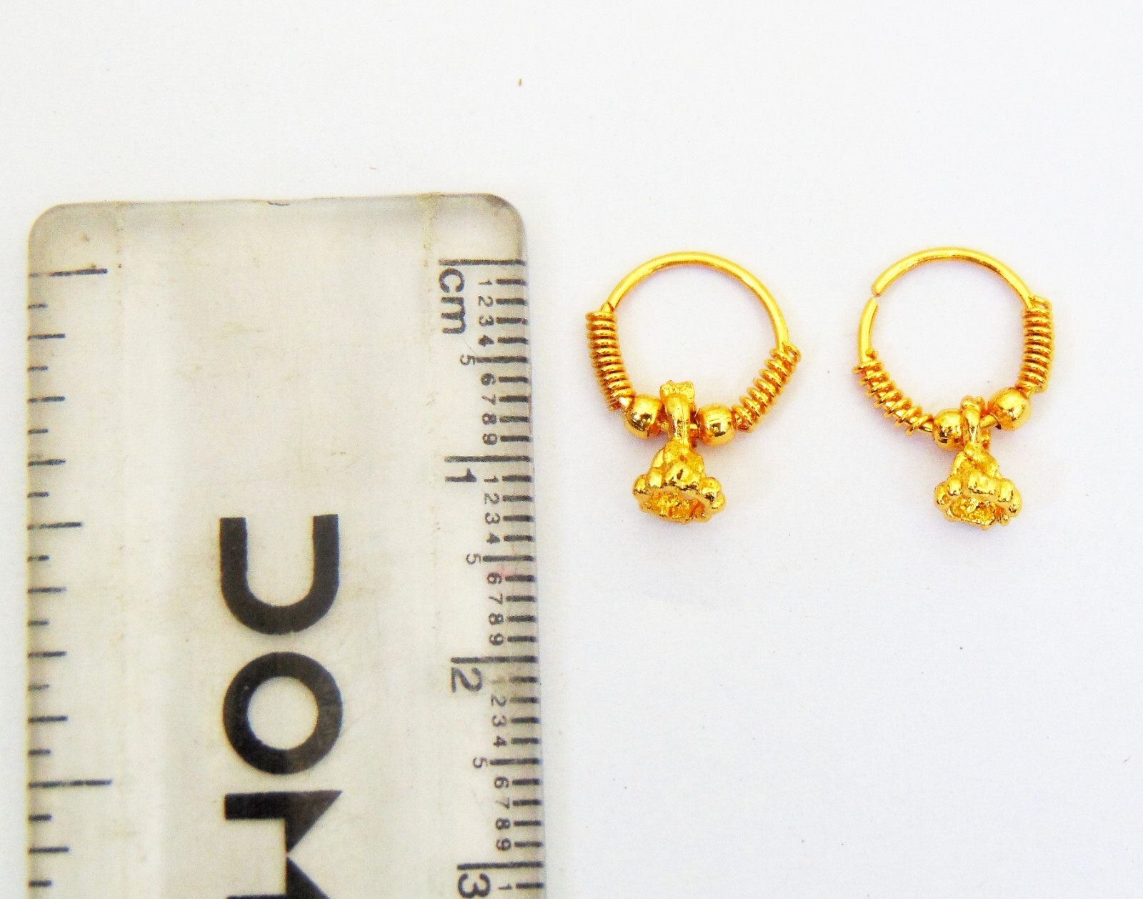 22K Gold Plated Hoop Indian Bali Earrings Small Jhumki Earrings Girls Jewelry