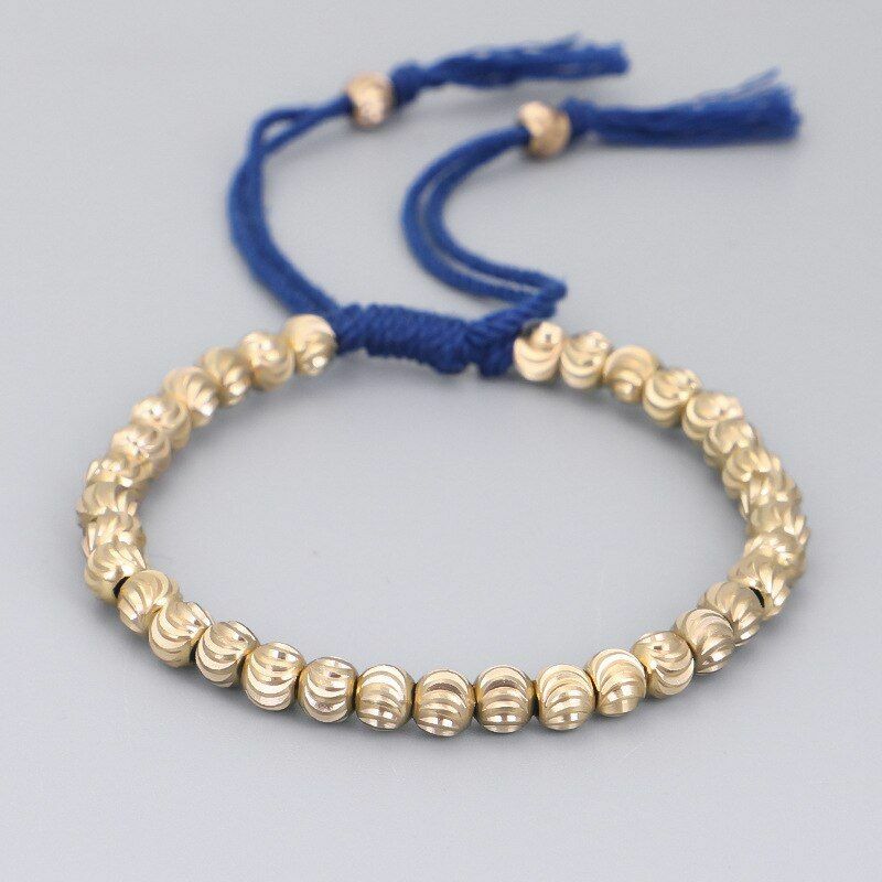 Tibetan Copper Bead Bracelet Adjustable Rope Chain Fashion Jewelry Luck Gift NEW